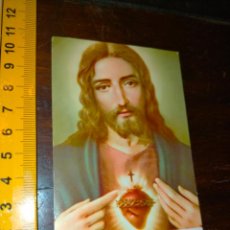Postales: ANTIGUA ESTAMPA RELIGIOSA JESUCRISTO CRISTO SAGRADO CORAZON DE JESUS. Lote 364115141