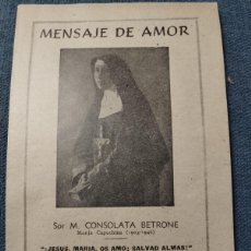 Postales: DIPTICO DEL AÑO 1954 DE LA MADRE MARIA BETRONE. Lote 364692681