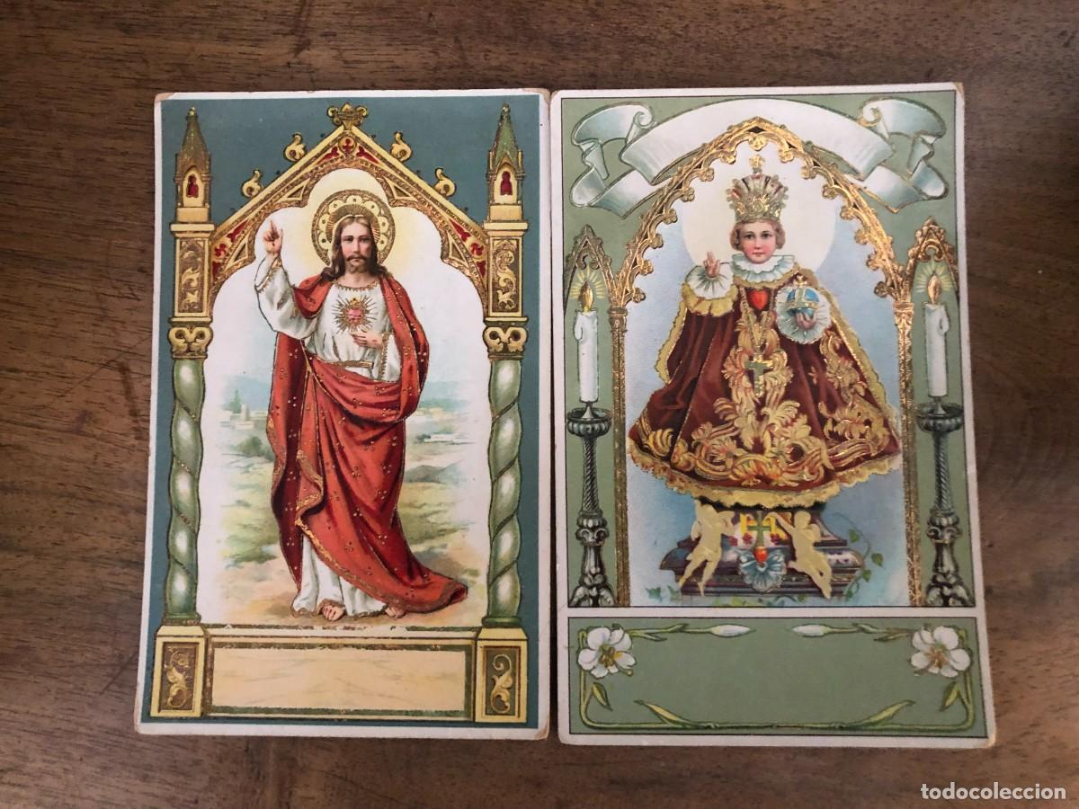 Postales: LOTE DOS POSTALES DEL NI&Ntilde;O JES&Uacute;S DE PRAGA Y EL SAGRADO CORAZ&Oacute;N