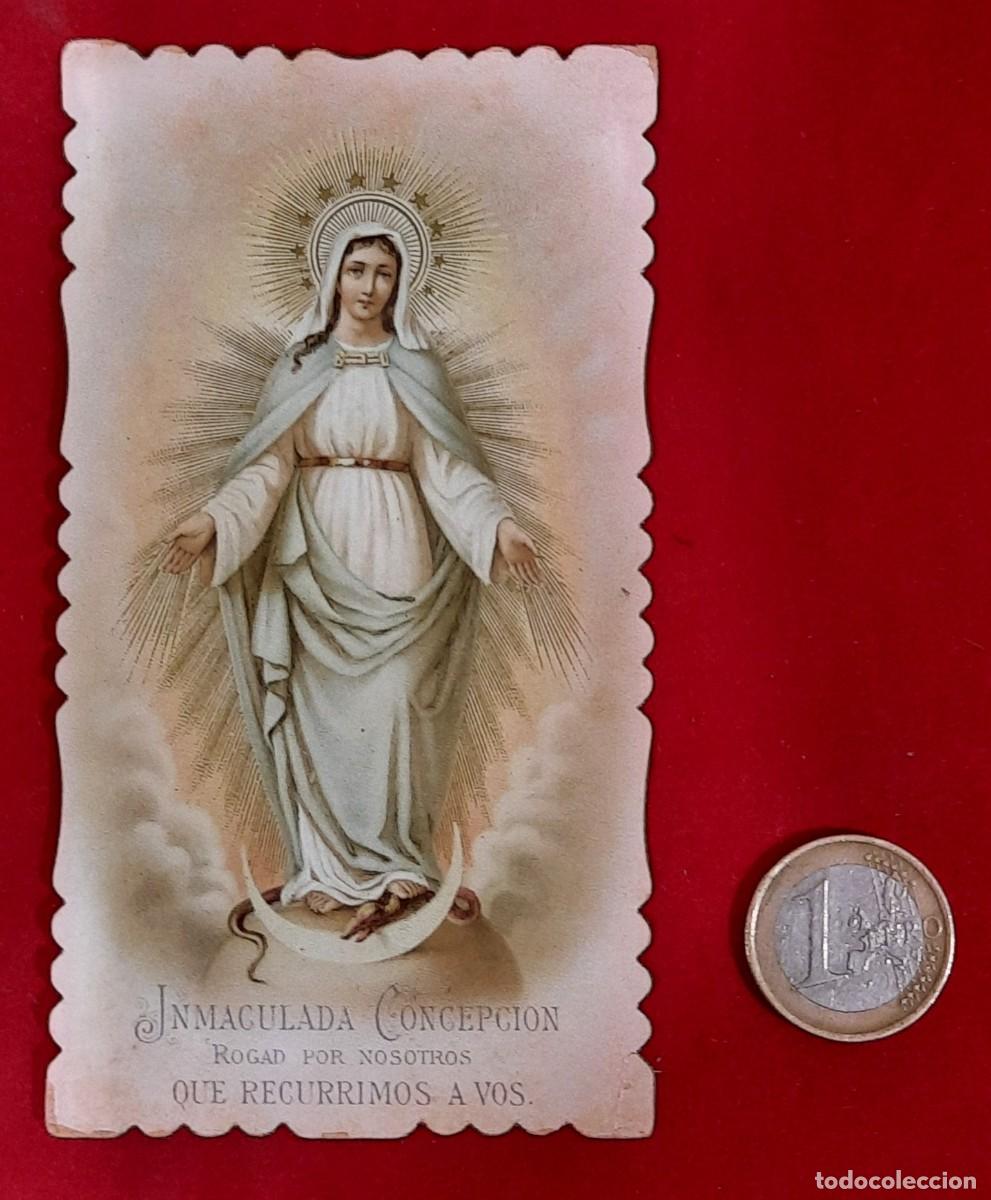 Postales: RECORDATORIO TROQUELADO INMACULADA CONCEPCION - Foto 1