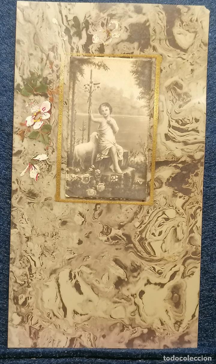Postales: Estampa religiosa celuloide pintada a mano - Foto 1