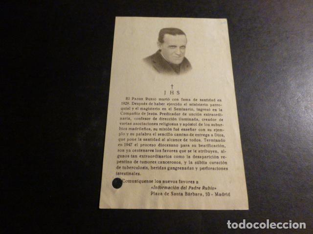 Postales: PADRE RUBIO ANTIGUA ESTAMPA CON RELIQUIA