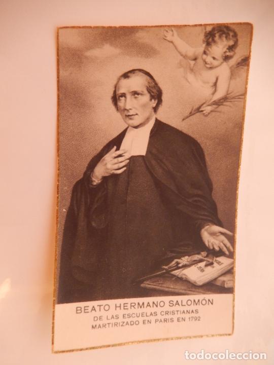 Postales: ANTIGUA ESTAMPA - BEATO HERMANO SALOM&Oacute;N - ESCUELAS CRISTIANAS - LA SALLE - MIDE 9X6 CM.