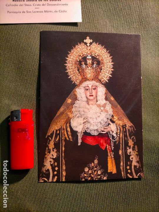 Cartes Postales: ESTAMPA RELIGIOS DE LA SEMANA SANTA COFRADIA DEL DESCENDIMIENTO CADIZ VIRGEN O CRISTO COFRADIA