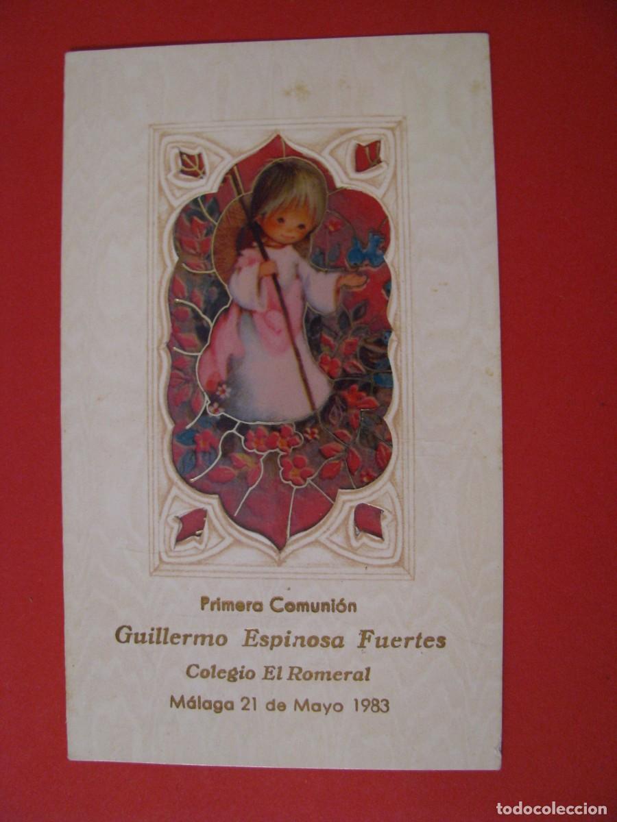 Postales: RECORDATORIO DE LA PRIMERA COMUNI&Oacute;N. IL. ?. MALAGA 1983. 12X7 CM.