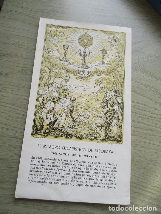 Postales: EL MILAGRO EUCAR&Iacute;STICO DE ALBORAYA- MIRACLE DELS PEIXETS-MCMXLVII- 14X8 CM.