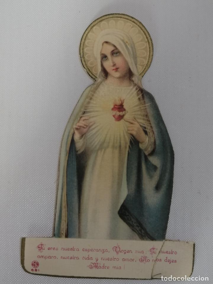 Postales: ESTAMPA TROQUELADA, VIRGEN SAGRADO CORAZON, MEDIDAS 10 X 6,5 CM