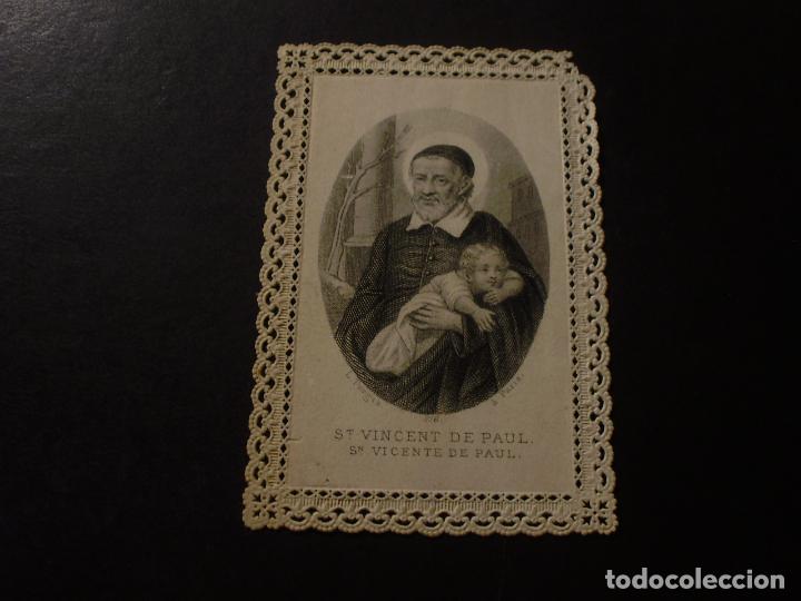 Postais: SAN VICENTE DE PAUL ANTIGUA ESTAMPA CALADA PUNTILLA SIGLO XIX