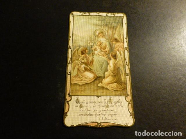 Cartoline: VIRGEN MARIA Y NI&Ntilde;O JESUS ANTIGUA ESTAMPA CROMOLITOGRAFICA