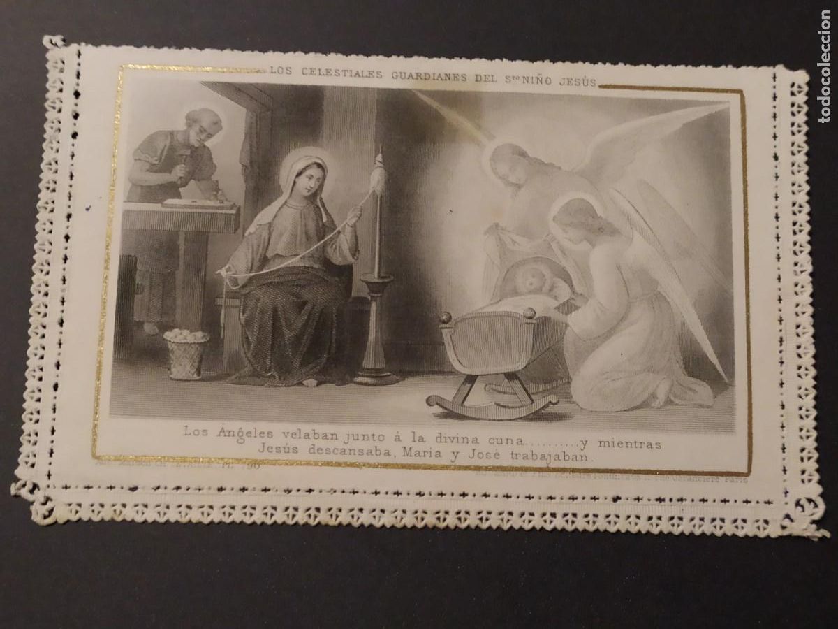 Postkarten: ESTAMPA TROQUELADA CALADA LOS CELESTIALES GUARDIANES DE STO NI&Ntilde;O JES&Uacute;S -BOUMARD PARIS