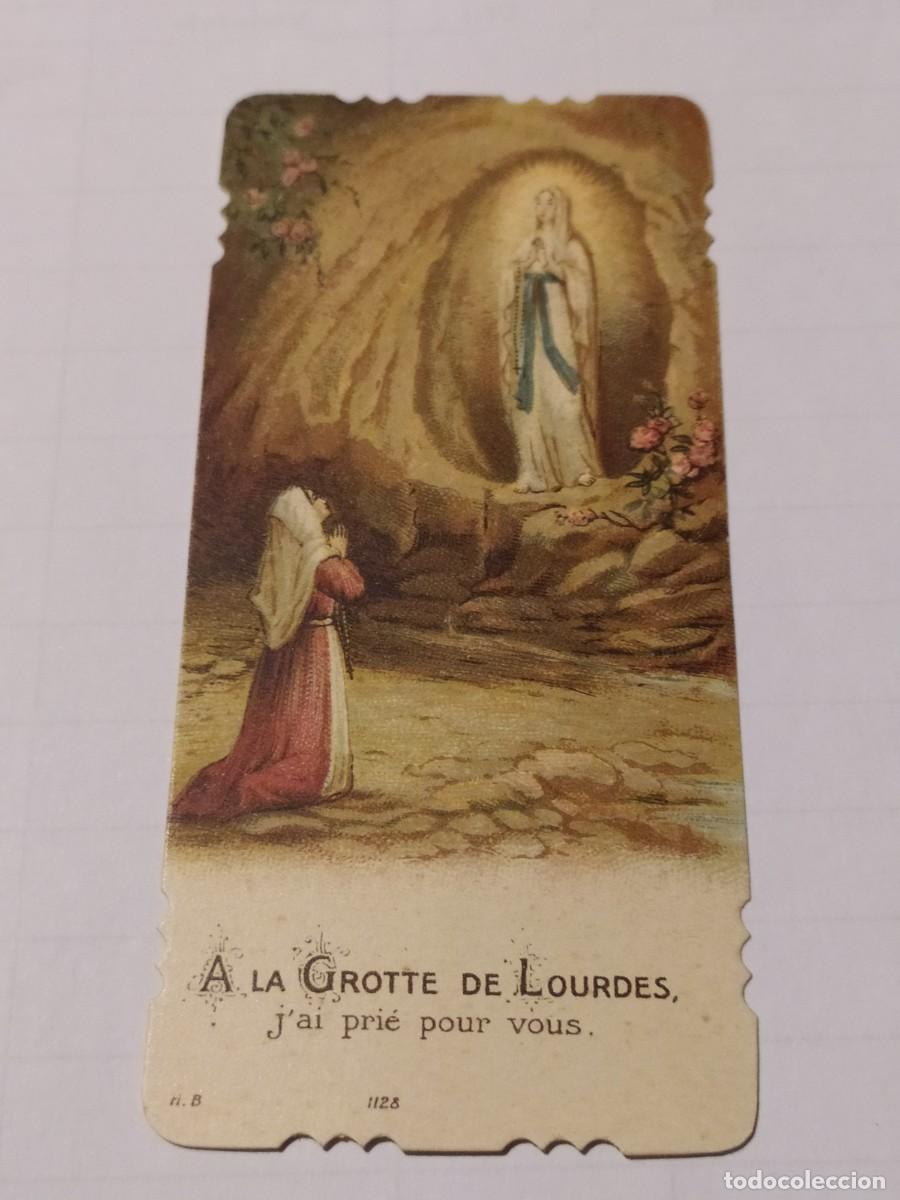 Postales: ESTAMPA TROQUELADA LA GRUTA DE LA VIRGEN DE LOURDES - INVOCACIONES AL DORSO