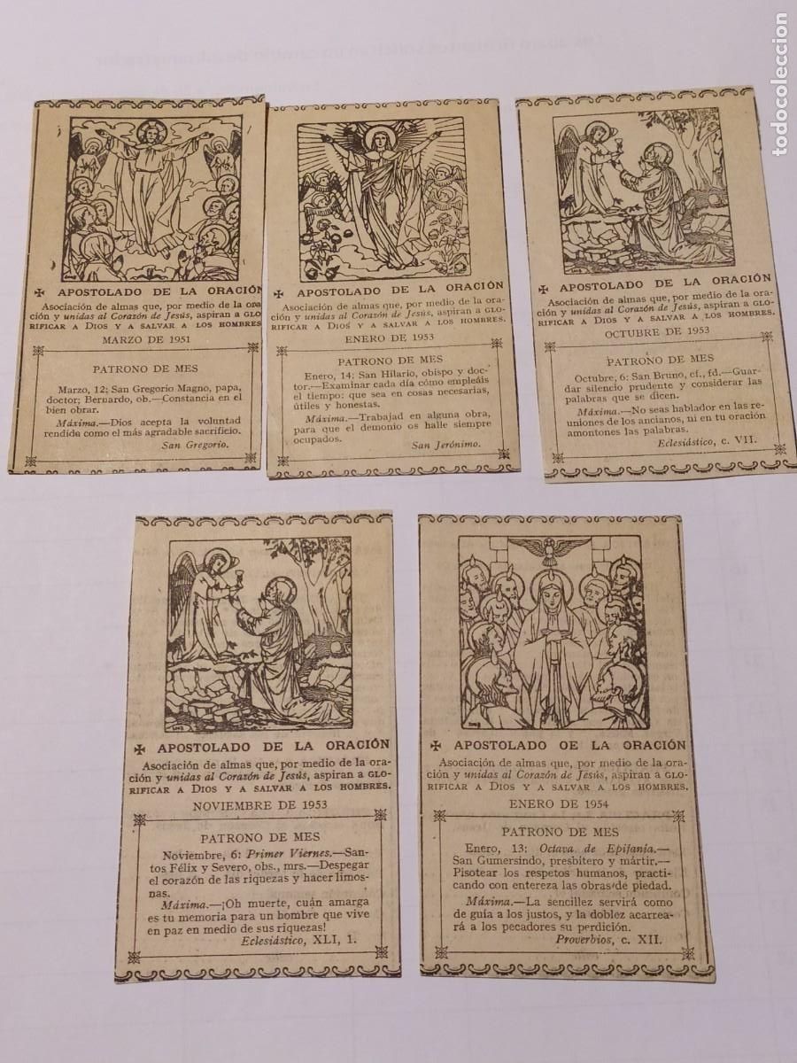 Postkarten: 5 ESTAMPAS DEL APOSTOLADO DE LA ORACI&Oacute;N - 1951, 53 Y 54
