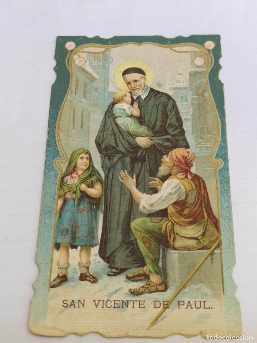 Postkarten: ESTAMPA TROQUELADA DE SAN VICENTE DE PAUL - ORACI&Oacute;N AL DORSO