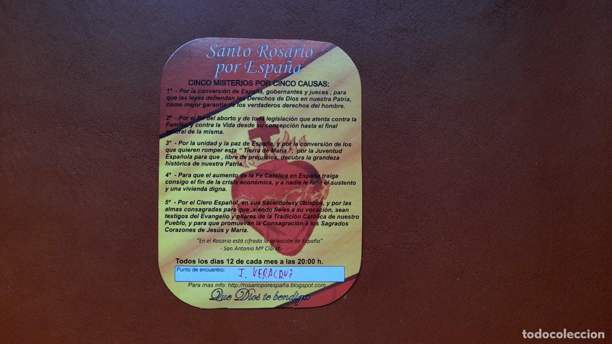Postales: Estampa Santo Rosario por Espa&ntilde;a. Sagrado Coraz&oacute;n de Jes&uacute;s con la bandera de Espa&ntilde;a