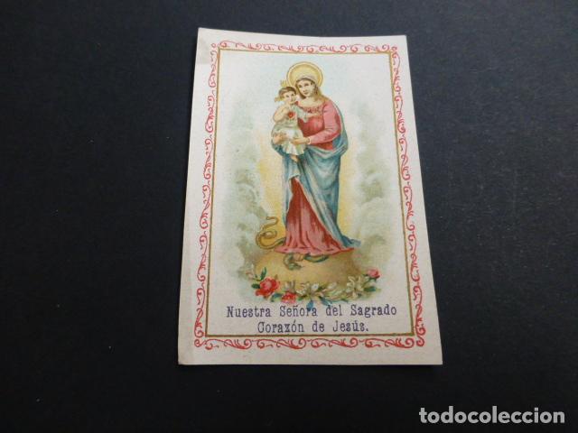 Postales: NUESTRA SE&Ntilde;ORA DEL SAGRADO CORAZON DE JESUS ANTIGUA ESTAMPA CROMOLITOGRAFICA