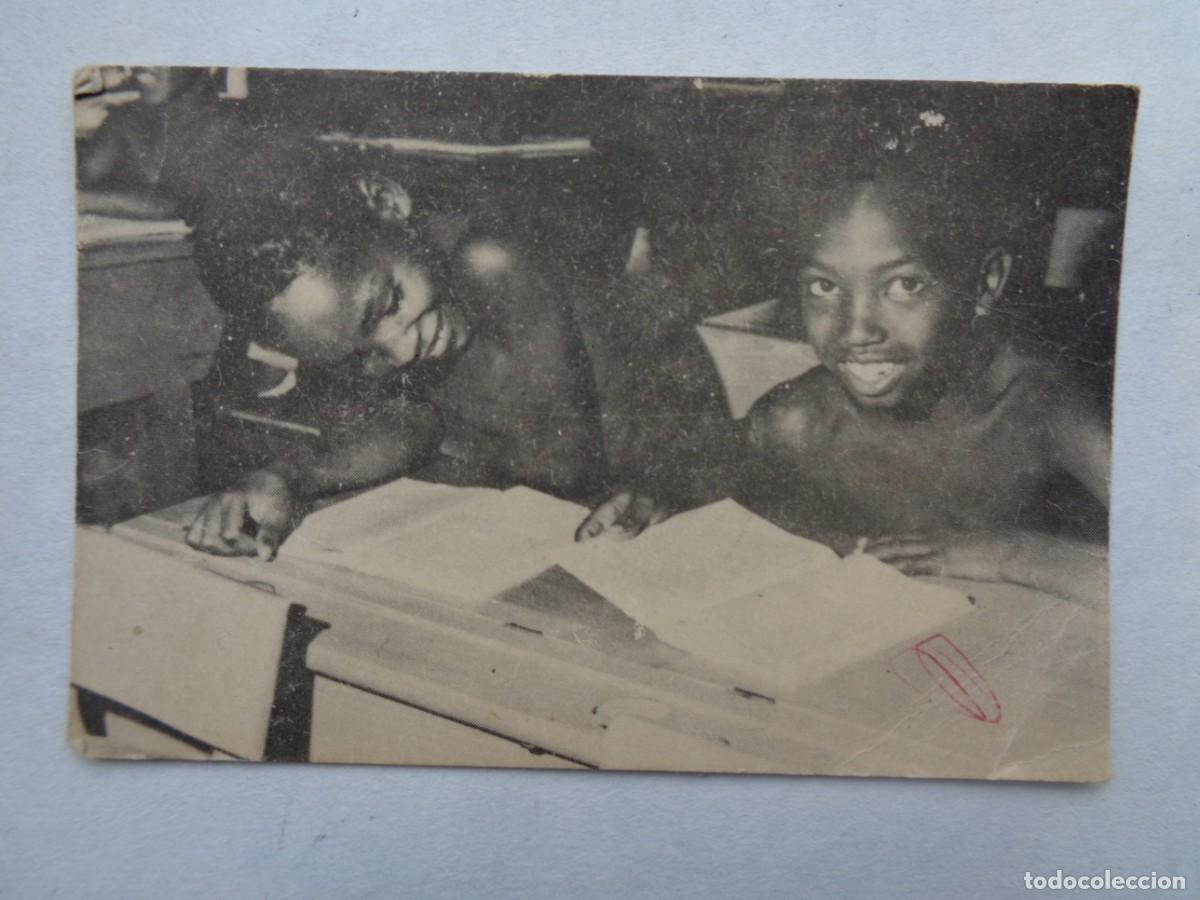 Postales: ESTAMPA DE NEGRITOS EN EL COLEGIO, RECUERDO DONACION PARA BAUTISMO DE NI&Ntilde;OS INFIELES