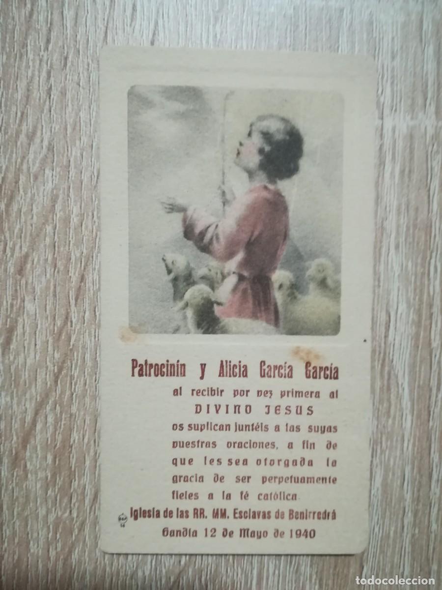 Postales: RECUERDO PRIMERA COMUNI&Oacute;N BENIRREDR&Aacute;(VAL&Egrave;NCIA)-ESTAMPITA PASTORCILLO CON SUS OVEJAS-A&Ntilde;O 1940.