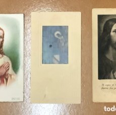 Postales: TRES ANTIGUOS RECORDATORIOS CON LA IMAGEN DE CRISTO, 1958, 1921 Y 1925. Lote 376108109