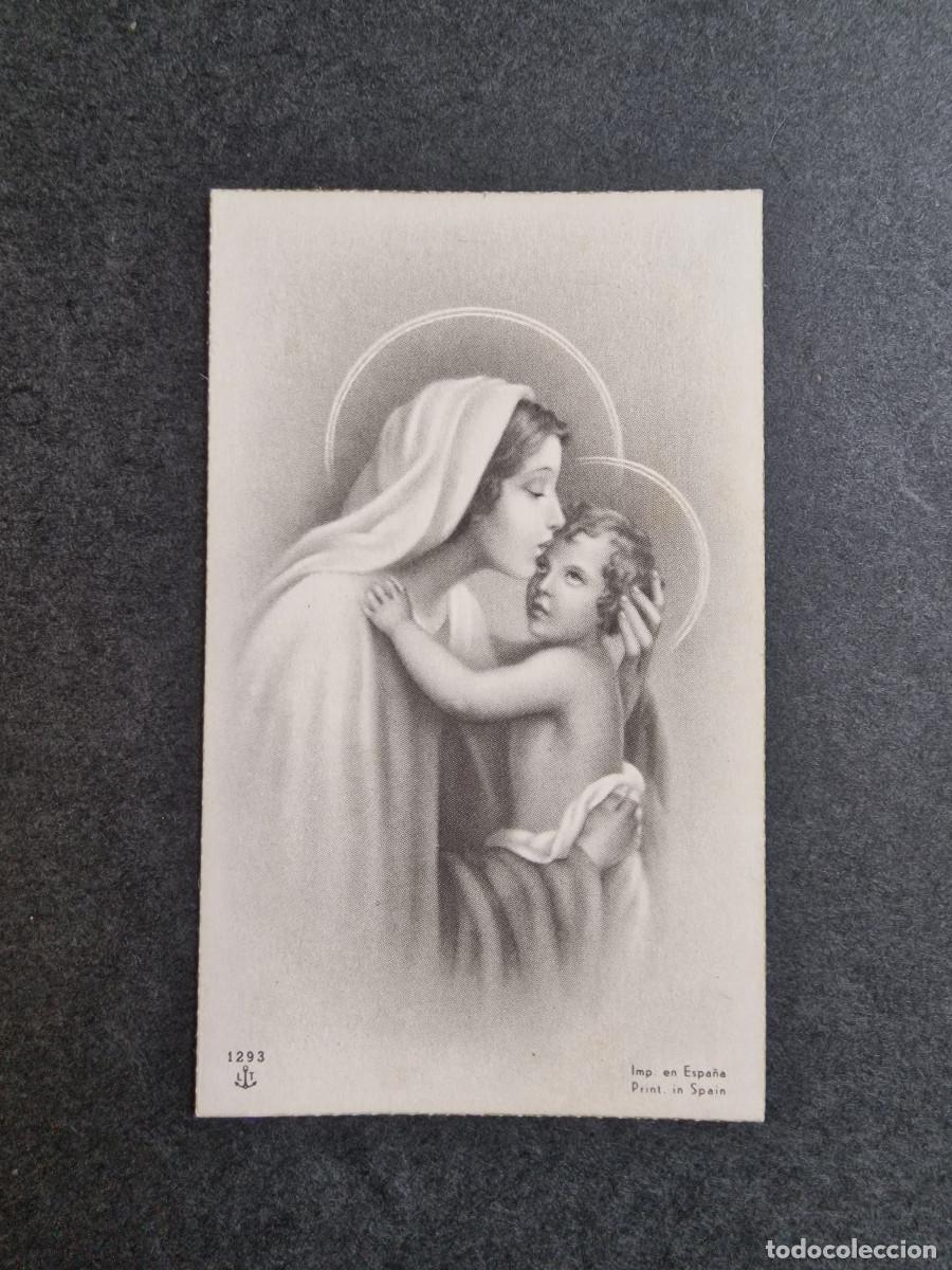 Postales: ESTAMPA -Antigua estampa Virgen Mar&iacute;a y ni&ntilde;o Jes&uacute;s - Ancora LT 1293