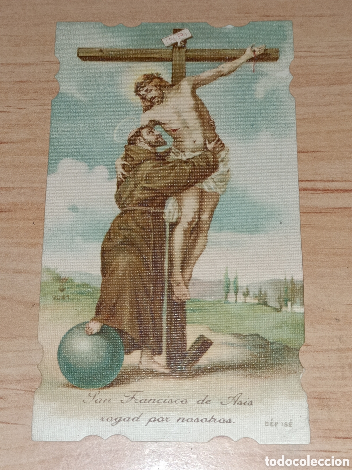 Postales: Estampa. San Francisco de As&iacute;s. Rogad por nosotros. 11 x 6 cms