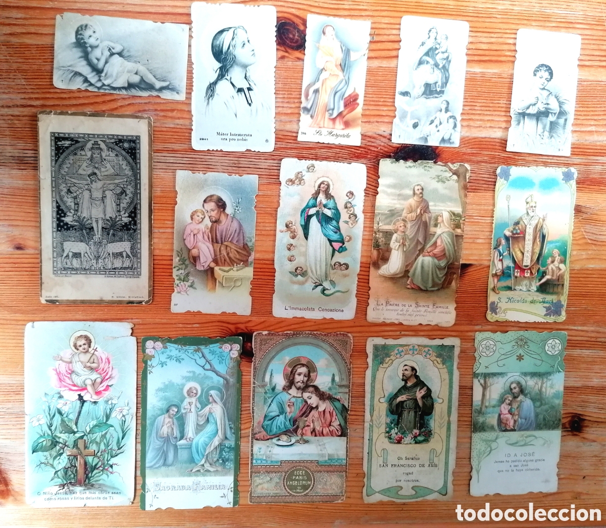 Postais: Lote de 15 estampas religiosas. 100 a&ntilde;os antiguas aprox.