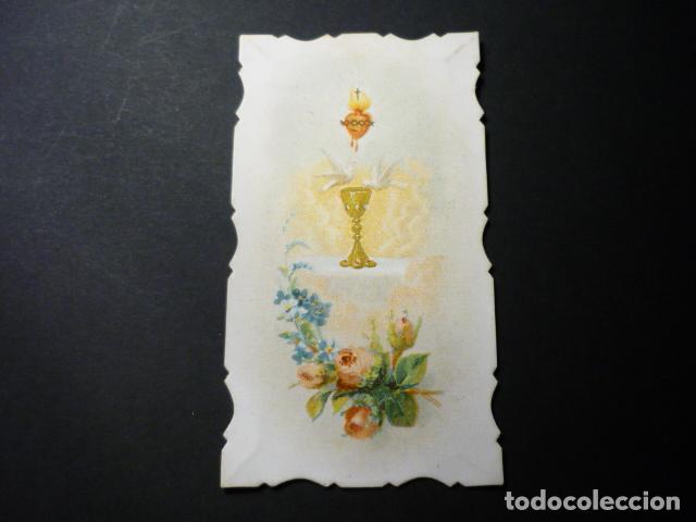 Cartes Postales: RECUERDO DE COMUNION ANTIGUA ESTAMPA CROMOLITOGRAFICA TROQUELADA