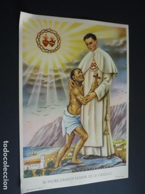 Cartes Postales: PADRE DAMIAN ANTIGUA LAMINA CROMOLITOGRAFICA 18 X 26 CMTS