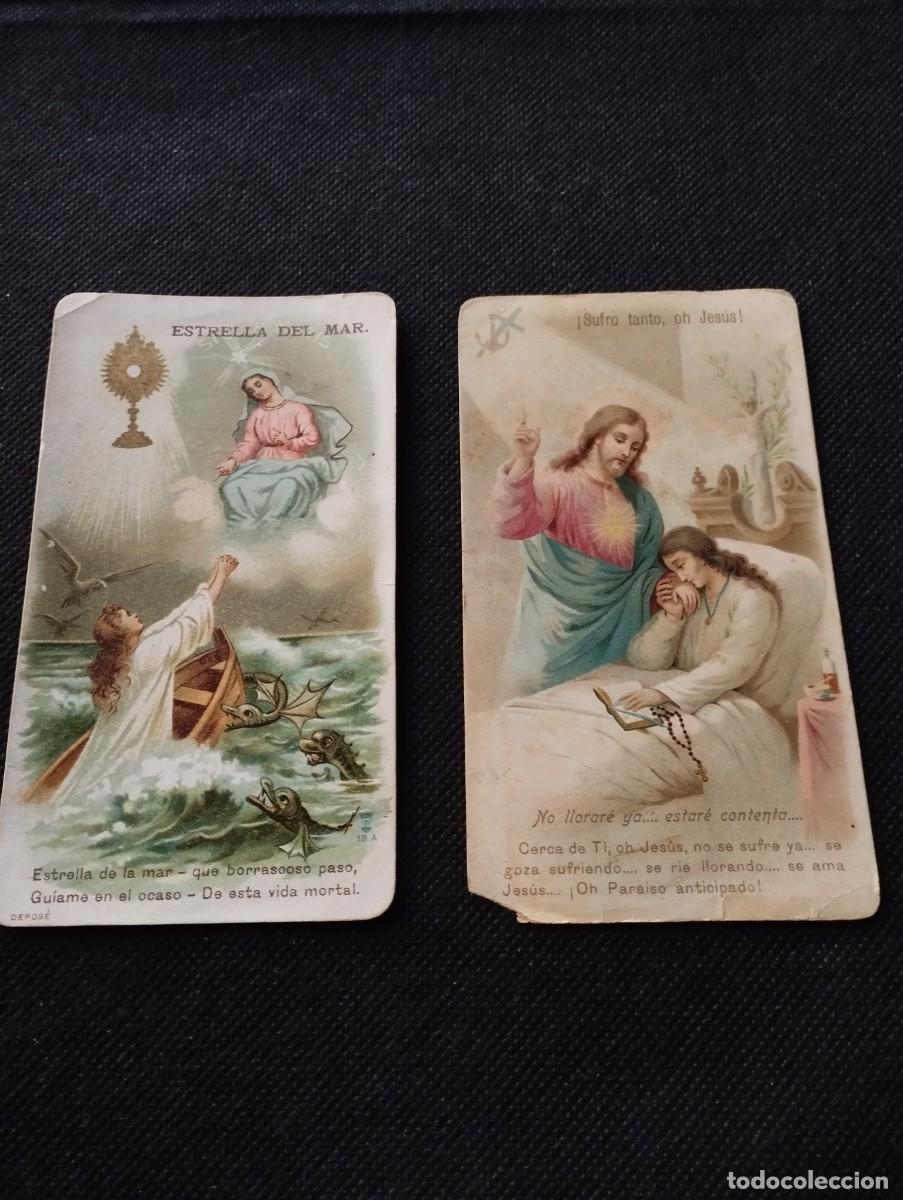Postales: lote de 2 estampas religiosas de 1896 - Foto 1