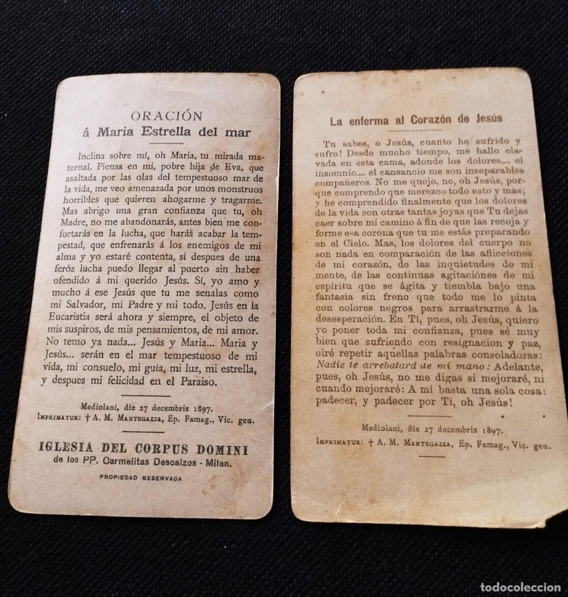 Postales: lote de 2 estampas religiosas de 1896 - Foto 4
