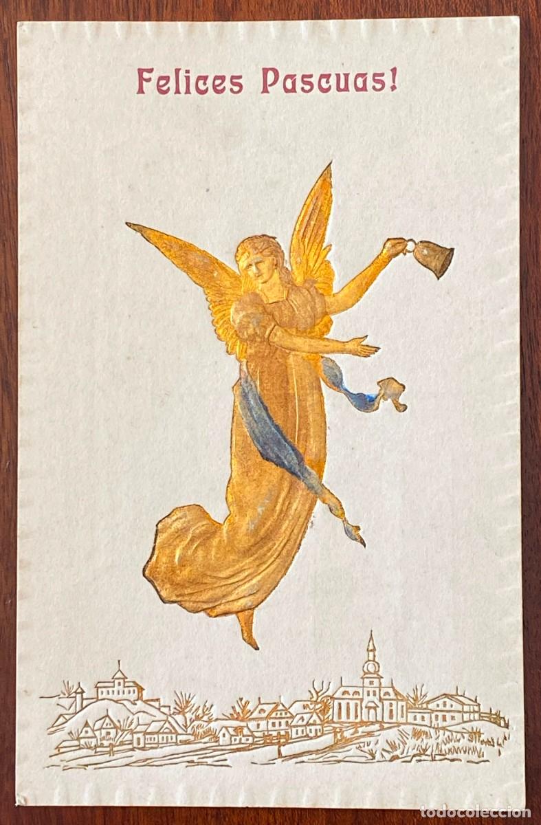Postais: POSTAL DEL SANTO ANGEL CUSTODIO, FELICES PASCUAS, NO CIRCULADA.