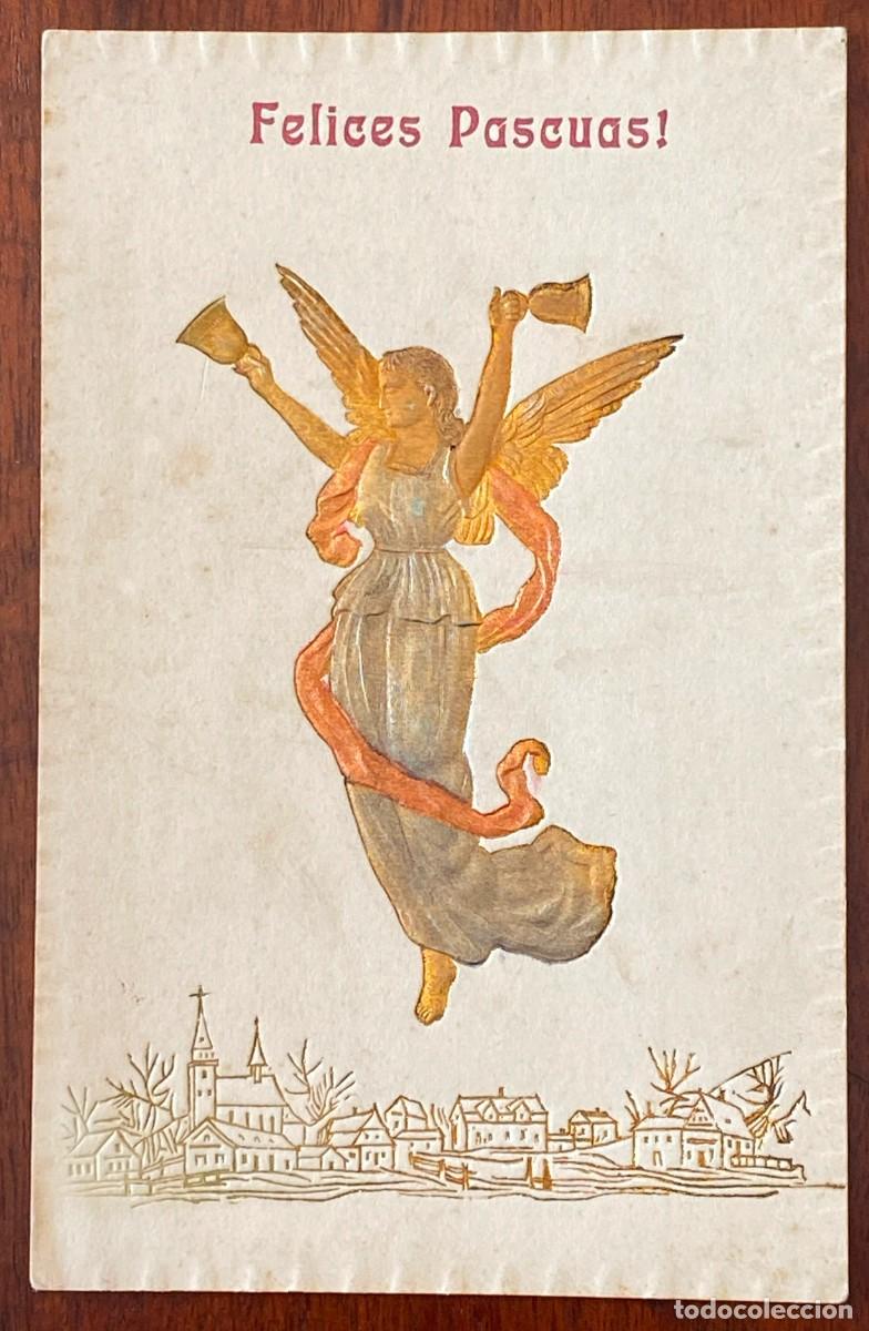 Postais: POSTAL DEL SANTO ANGEL CUSTODIO, FELICES PASCUAS, NO CIRCULADA.