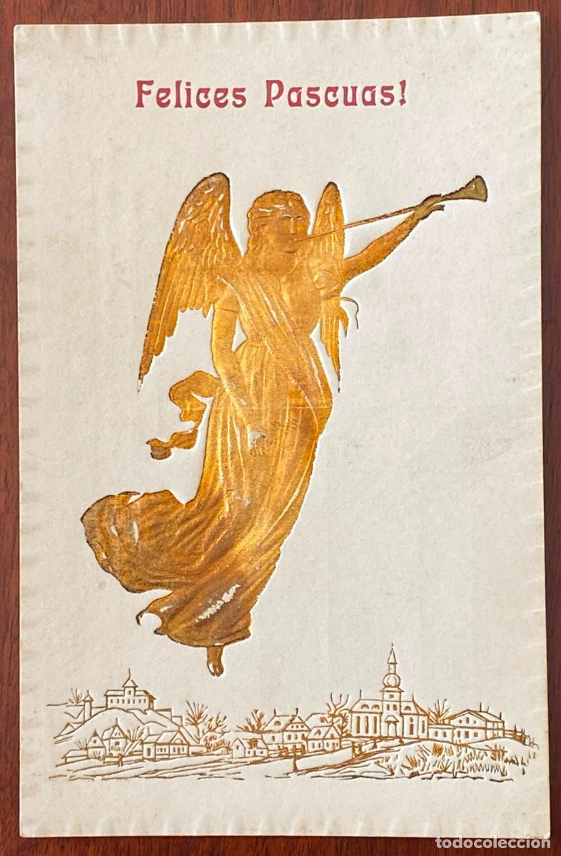 Postkarten: POSTAL DEL SANTO ANGEL CUSTODIO, FELICES PASCUAS, NO CIRCULADA.