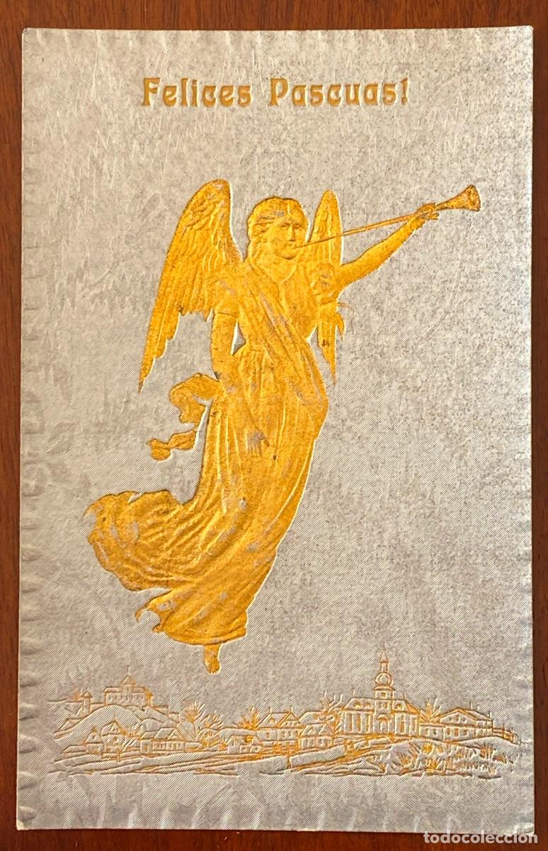 Postais: POSTAL DEL SANTO ANGEL CUSTODIO, FELICES PASCUAS, NO CIRCULADA.