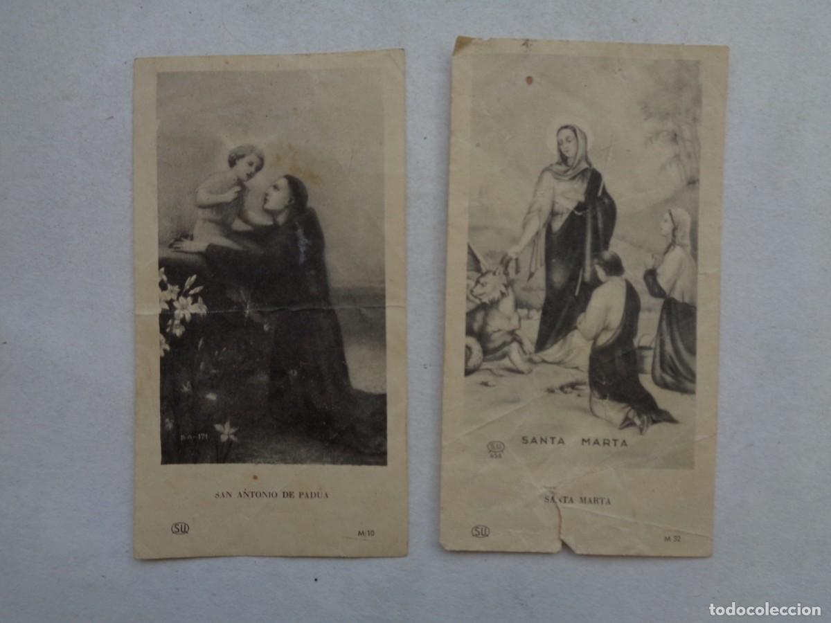 Cartes Postales: LOTE DE 2 ANTIGUAS ESTAMPAS DE SAN ANTONIO DE PADUA Y SANTA MARTA