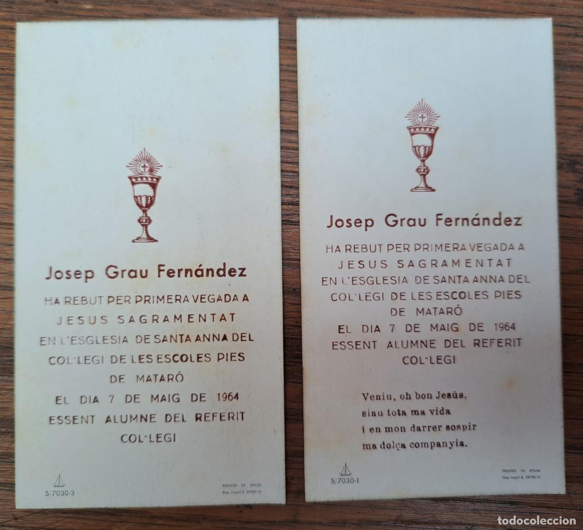 Postales: 2 ESTAMPAS RELIGIOSAS 1964 - Foto 3