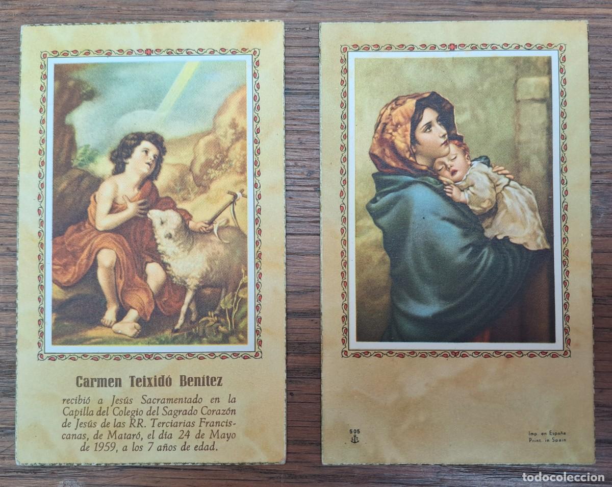 Postales: 2 ESTAMPAS RELIGIOSAS 1955-59 - Foto 1