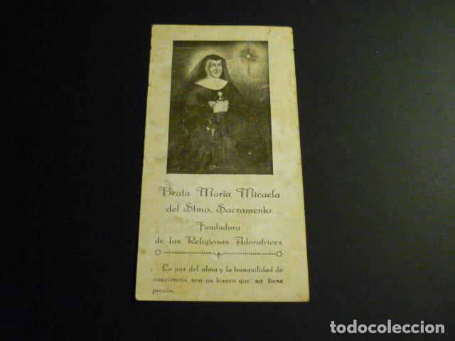 Postais: BEATA MARIA MICAELA DEL SANTISIMO SACRAMENTO ANTIGUA ESTAMPA