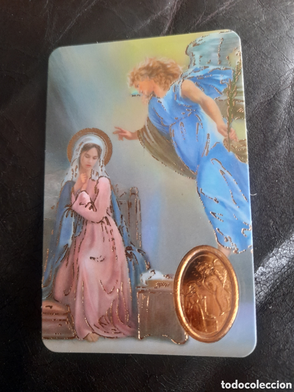 Postales: Estampa con oraci&oacute;n, Angel San Gabriel mide 84x54 mm