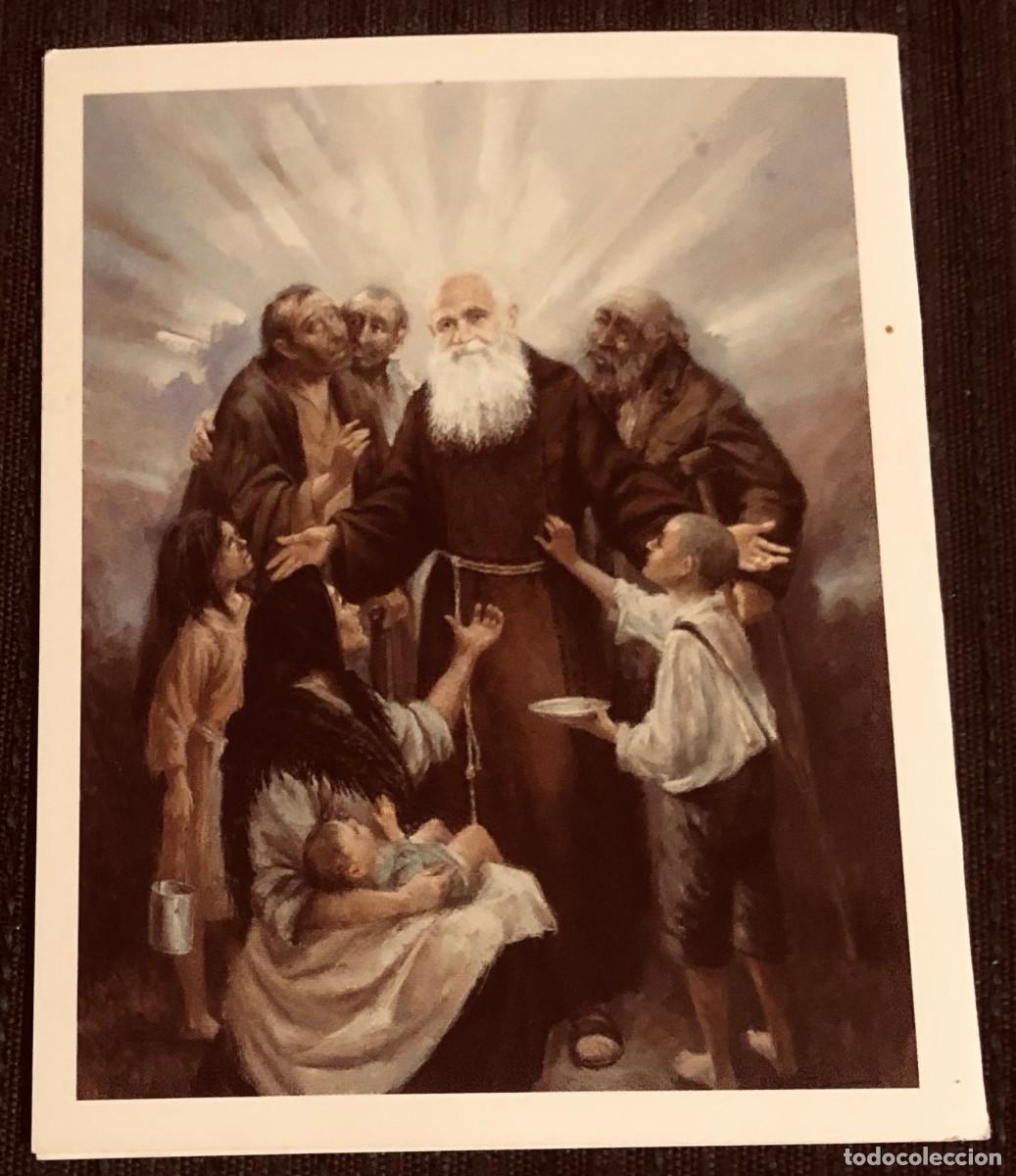 Postales: Estampilla religiosa, Fray Leopoldo de Granada. 2 hojas. Editada por El Adalid Ser&aacute;fico. Nueva.