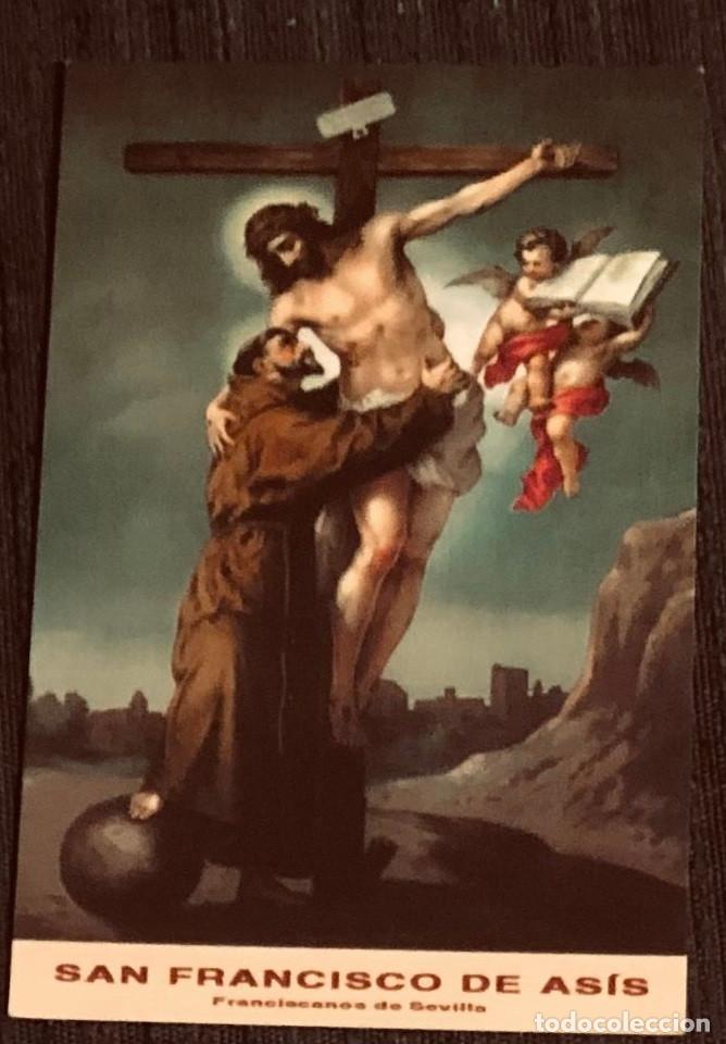 Postales: Estampilla religiosa, San Francisco de As&iacute;s. Con oraci&oacute;n por detr&aacute;s. Nueva.