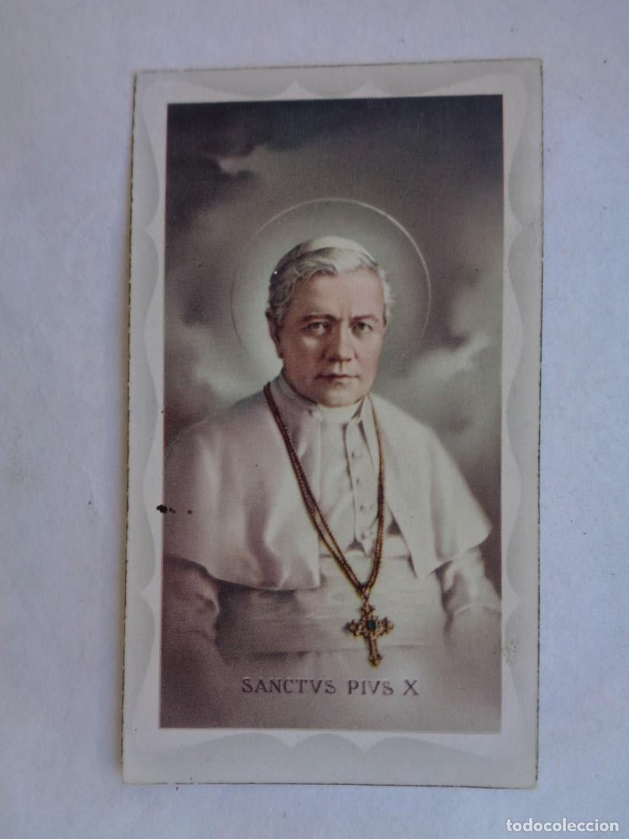 Postkarten: ESTAMPA DE PRIMERA COMUNION. SEVILLA , 1955. CON IMAGEN DEL PAPA PIO X