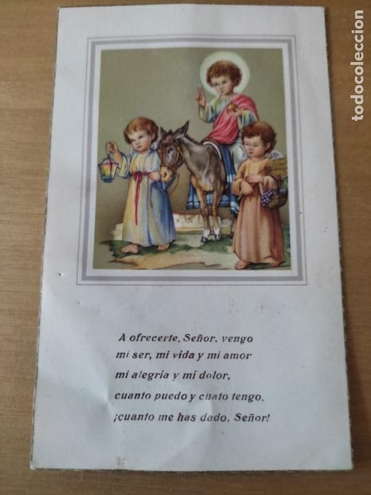Postales: RECORDATORIO 1959 PARROQUIA SAN FRANCISCO ASIS NI&Ntilde;O BOLA BURRIQUILLA ANGELITOS ORIGINAL