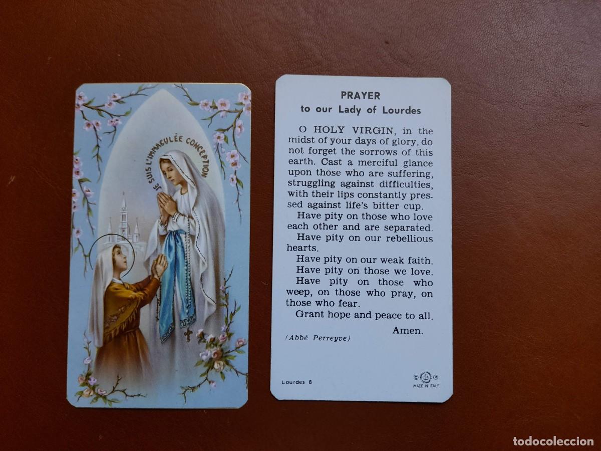 Postales: Estampa antigua Virgen de Lourdes y Santa Bernadette Soubirous