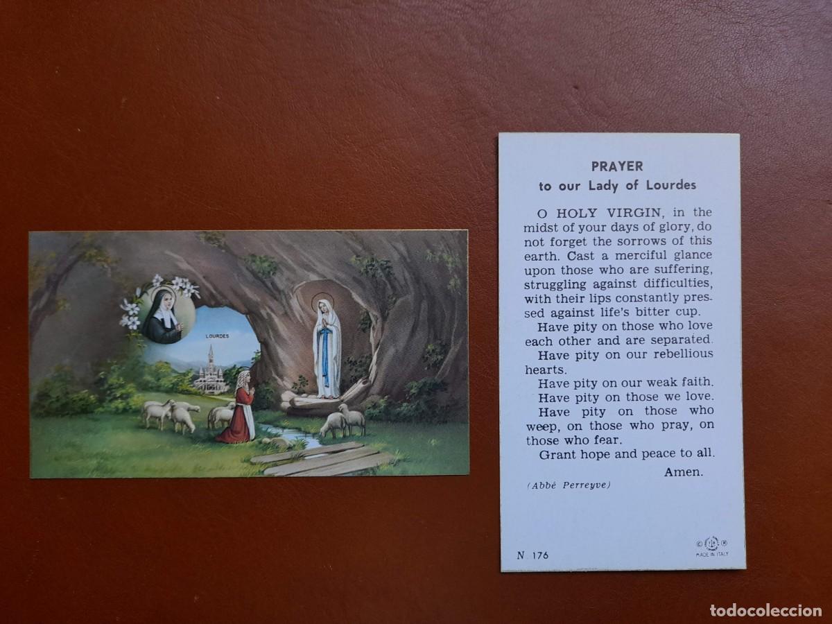 Postales: Estampa antigua Virgen de Lourdes y Santa Bernadette Soubirous