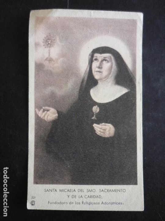 Postais: SANTA MICAELA DEL SANTISIMO SACRAMENTO ANTIGUA ESTAMPA