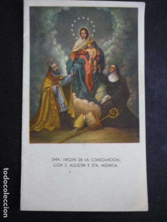 Postales: NUESTRA SE&Ntilde;ORA DE CONSOLACION CON SAN AGUSTIN Y SANTA MONICA ANTIGUA ESTAMPA