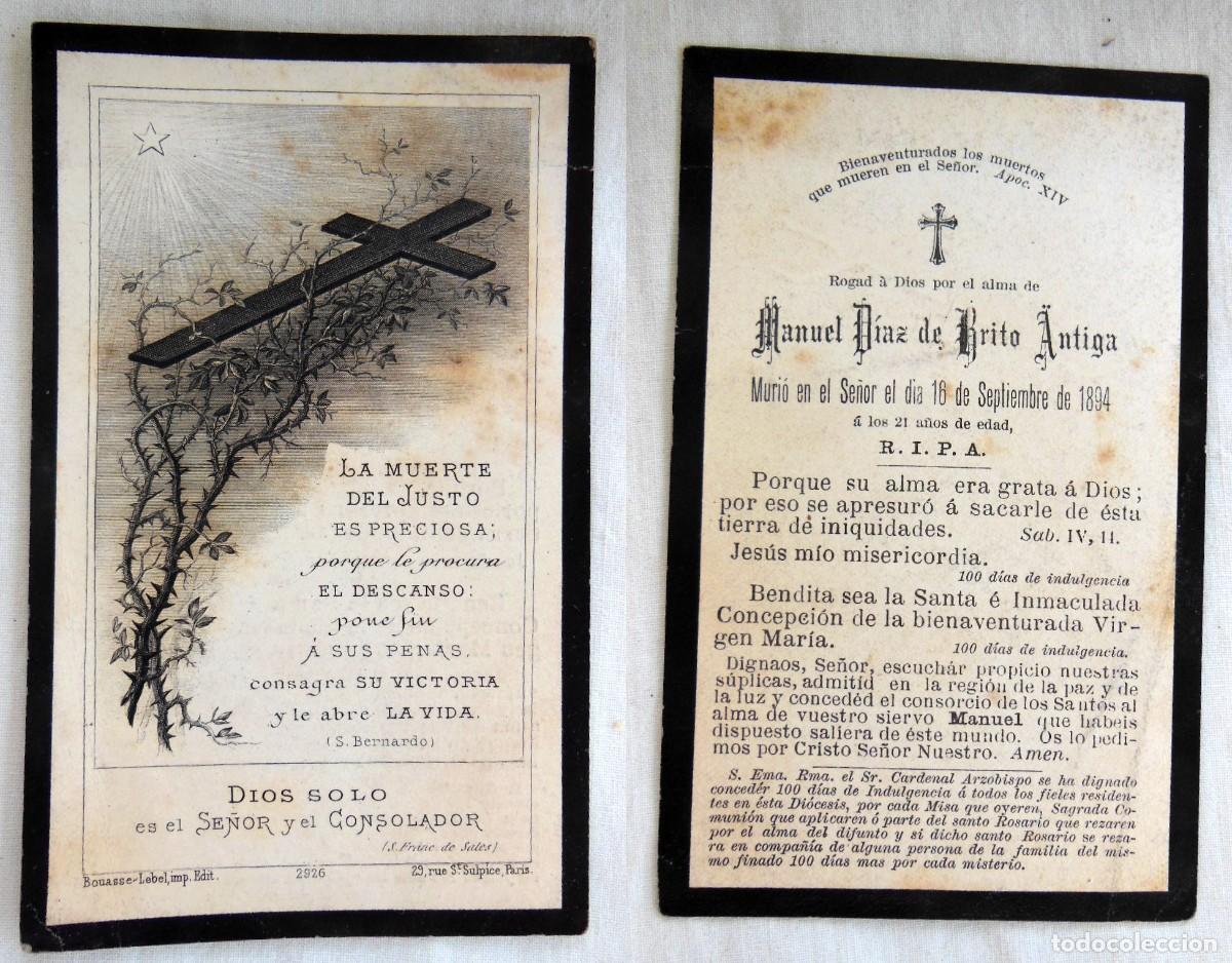 Postales: MANUEL D&Iacute;AZ DE BRITO ANTIGA. 1894