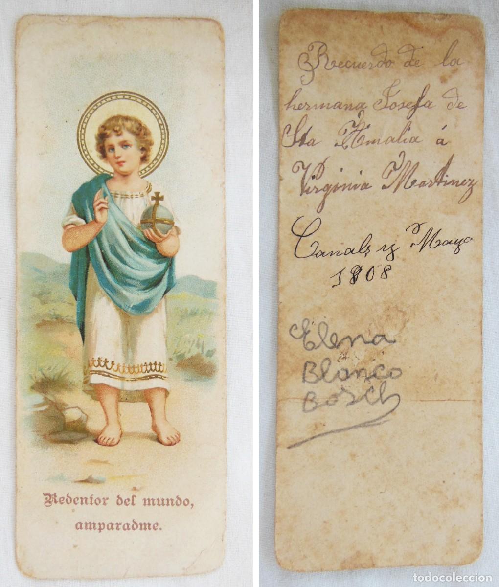 Postales: RECUERDO DE LA HERMANA JOSEFA DE STA AMALIA A VIRGINIA MART&Iacute;NEZ CANALS Y MOYA. 1908