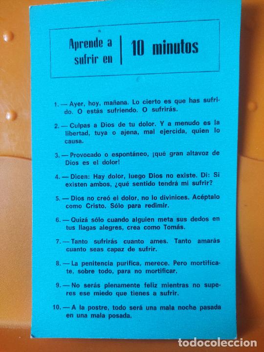 Postales: APRENDE A SUFRIR EN 10 MINUTOS POSTAL ED MONTE CARMELO DEP LEG BU 348 1974 SC