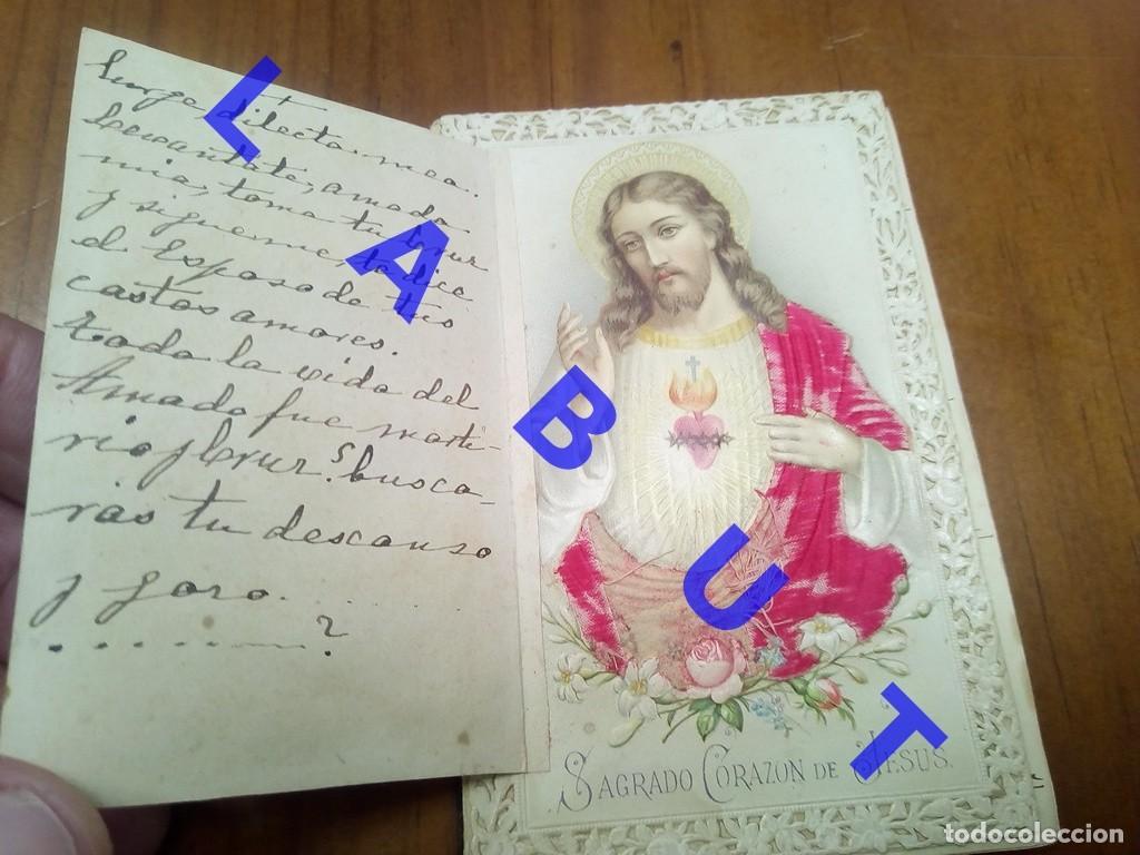 Postales: BOLLULLOS DEL CONDADO ESTAMPA MANUSCRITA SAGRADO CORAZON DE JESUS J96
